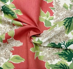 ROBERT ALLEN WINDY CORNER RHUBARB PINK FLORAL VINE EXCLUSIVE FABRIC BY YARD 55″W