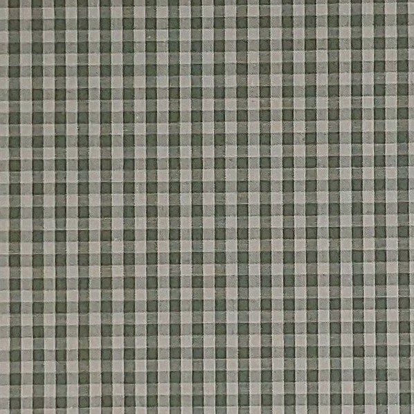 Green GINGHAM Fabric 65 Poly 35 Cotton Check Green Natural BY THE YARD Free Ship