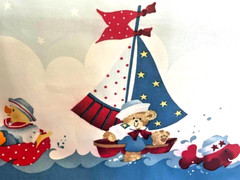 Beach Baby Nautical Theme Border Fabric Patty Reed BTY