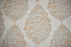 Tan and Orange Print 56″ Wide Linen/Rayon Blend 5 yards Available By the Yard