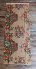 Ralph Lauren Fabric Remnant Scrap Upholstery Material Tan Floral 59″ x 24″