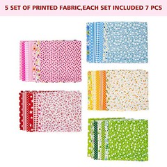 AUEAR Cotton Print Fabric Bundle Squares 9.8″x9.8″ Quilting 35 Pack Style a