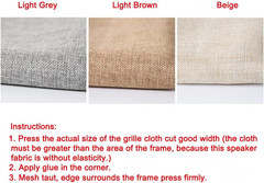 Speaker Grill Cloth Linen Mesh Fabric Dustproof 50x146cm Brown Replacement