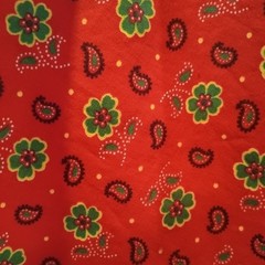 Vintage Calico AOP Floral & Paisley Fabric-2 1/3 Yds-1970-Cotton-Quilting-Clover