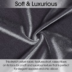 Charcoal Gray Stretch Velvet Fabric – 60″ Wide – Polyester Spandex – by the Yard