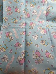 Little Twin Stars Kiki & Lala Fabric 110x50cm/43.3×19.68″/1.2×0.54yd Cotton Blue
