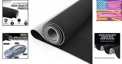 Black Suede Headliner Fabric 96″ L × 60″ W with Foam Backing, Automotive Inte…