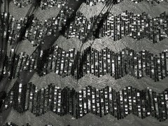 Black sequins Embroidered Lace fabric 50” Width 1 Yard