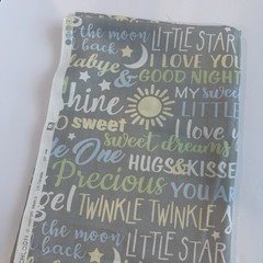 Original Screen Print By Richloom Baby Theme Fabric 1+ yard Star Moon Little One