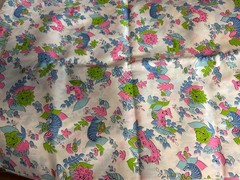 Vintage NEON Jungle Zebra Lion Giraffe Unbranded Fabric approximate 44”x 98”