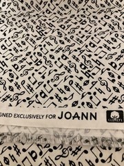JoAnn’s Fabric – White Background with Black Music Notes – 1 Yard
