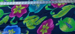 Navy Bohemian Flower Print Fabric by the Yard Rayon Acetate