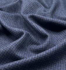 Blue Black Small Check Wool Fabric Suiting Fabric By Dormeuil, 2.50m x 1.50m