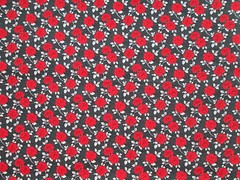DRESS FORMS MANNEQUINS FRENCH ROSES BLACK COTTON FABRIC FQ