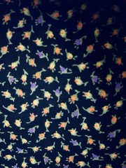 VTG Tiny Ditzy Black w/Multicolored Rosebuds Cottagecore /French Country BTFQ