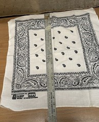 Vintage Paris Accessories White Cotton Bandana 19″ x 19″ RN 13960