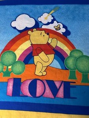 Winnie Pooh Tigger Love Rainbow Fabric Pillow 2 Panels Balloon Heart