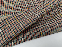 TWEEDY BALMORAL CHECK WOOL CASHMERE SILK BLEND OLIVE -BLUE -TAN MADE IN ITALY A9