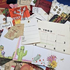 Junk Journal Lot 1 Lb Ephemera Trim Lace Fabric Craft Collage Paper Book Cover