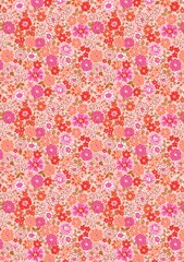 LEWIS & IRENE – Boho Blooms – Pinks – Peaches ,1/4 yard