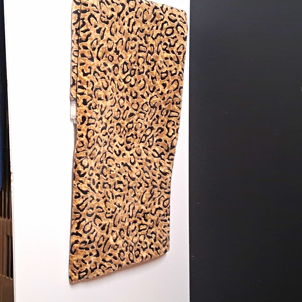 Faux Suede Fabric Leopard Animal Print Brown Black 1 2/3 Yds Sewing