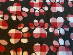 Cotton Fabric Multicolor Heart Print on Black 17”x42” Quilting Sewing