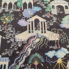 Liberty of London Tana Cotton Lawn – “Kingdom” – Navy Fantasy Garden