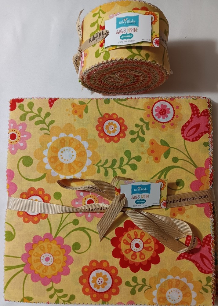 Riley Blake Designs Hello Sunshine Lori Whitlock 2- 10″ stackers, 1 Rolie Polie