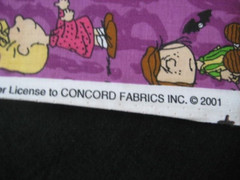Peanuts 2001 Halloween BOO Fabric 2 Pieces 24 x 44 / 36 x 44 in.