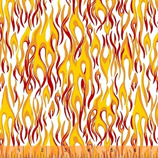 Fire Flames Fabric BTY, Windham Fabrics, 51268-1, Monster Truck Flames