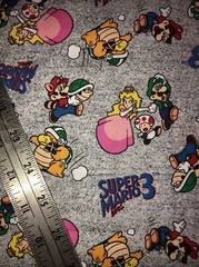 Super Mario Bros. 3 Cotton Fabric 1/2 Yard (18 By 44”) New