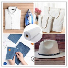 New Upgraded Heavy Weight White Iron-On Non-Woven Fusible Interfacing white