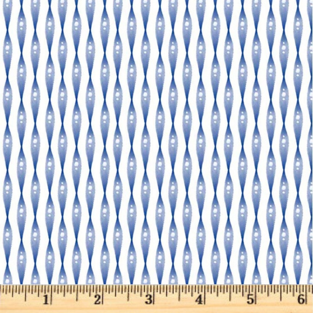 Porcelaina Streamer Stripe White Cotton Quilt Fabric Sale 5507WB By half yard
