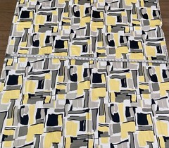 VTG Fabric Geometric Black-Yellow-Gray-White Pattern 48″x97″ Exclusive For Joann