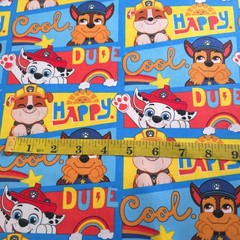 Paw Patrol Chase Marshall Rubble Blue Character Fabric 44″ By The Yard