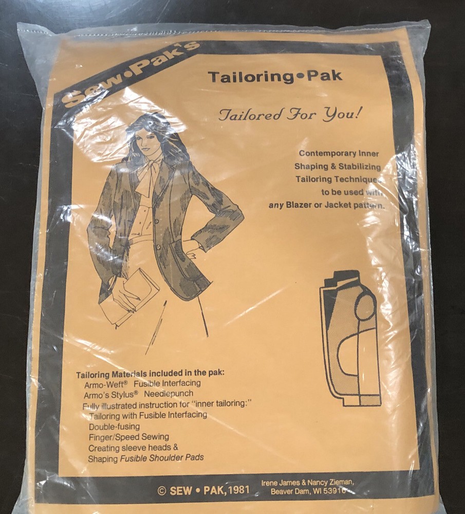 NEW Sew Pak’s Tailoring Pak Interfacing Needlepunch Techniques for Jacket 1981