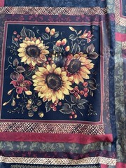 P&B Textiles “Abundance “ 100% Cotton Fabric 43”x101” Fall Flowers Panels