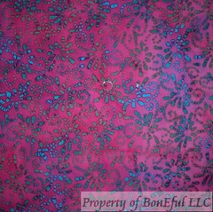 BonEFul FQ Cotton Quilt Bright Pink Color Tonal Flower Dot Blender Texture Batik