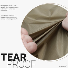 Khaki Ripstop Nylon Fabric 40 Denier, Precut Piece 1-Yard: 60″X36″, Ultra-Light