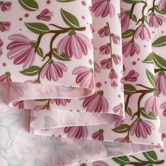 Flower Printed Pink Jelly Vinyl Roll 12×54 Inch Floral Translucent PVC Fabric