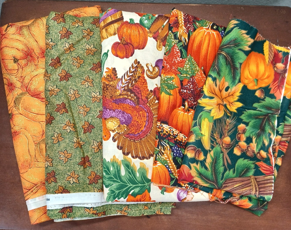 Thanksgiving Fall Autumn Themed Cotton Fabric Lot Cranston Robert Kaufman