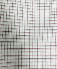 VTG Red Checked Grid Patterned Seersucker Pucker Cotton 44″X27″