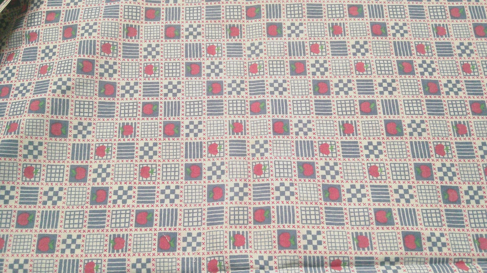 Fabric Fabric Tradition NEW Watermelon Pink Apples Blocks Stripe Sqs $7.50/lot