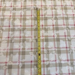 P Kaufmann Scroll Plaid Stripe Pink Olive Green Leaf Vine Fabric 4 ( Or 8) Yds