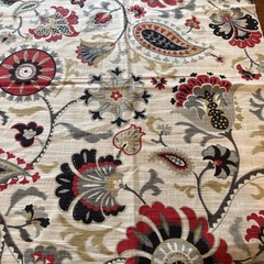 Waverly Siren Song Cotton Slub Red Jacobean Floral Paisley Vine Fabric 24×55