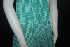 Linen Cotton Rayon Knit Jersey fabric1/8″ green 1/8″ Natural Oatmeal Stripes