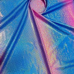 Scales Purple Metallic Print Nylon Spandex Fabric 4 Way Stretch By Yard