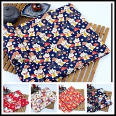 Japanese Fabric Cotton Shiba Inu Dog Pig Print Kimono Curtain Craft Clothes Trim