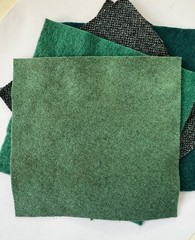 New Colors! Hand Dyed Wool -appliqué/rug/hook (6) 4.5″ Charm Sq; Seaside