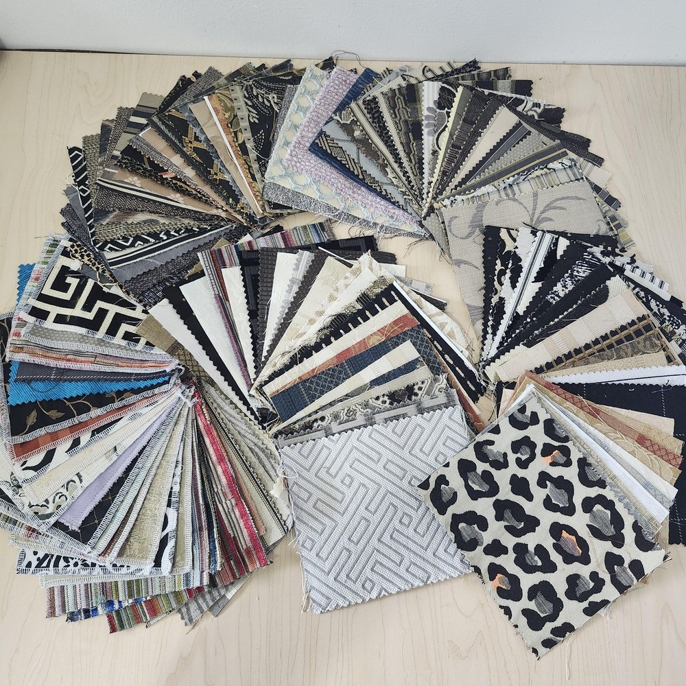 Mixed Brands Upholstery Fabric Samples Scraps 5×6 Lot 125 Geometric Quilt Craft